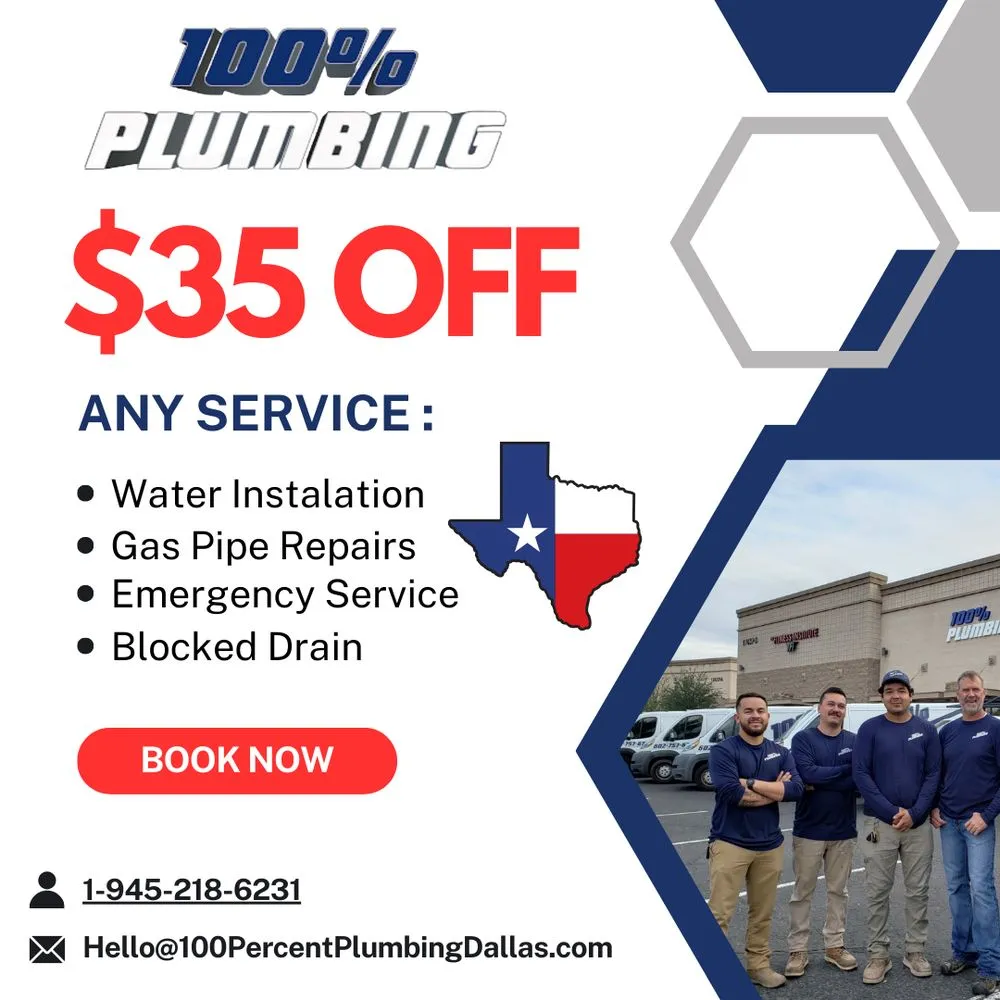 Top-rated drain cleaning experts serving Dallas, TX - 100 Percent Plumbing