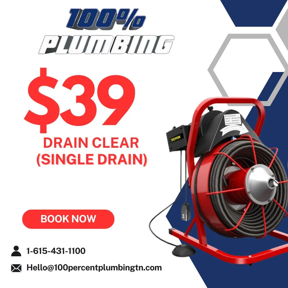 Trusted plumbing repair in Mt. Juliet, TN by 100 Percent Plumbing