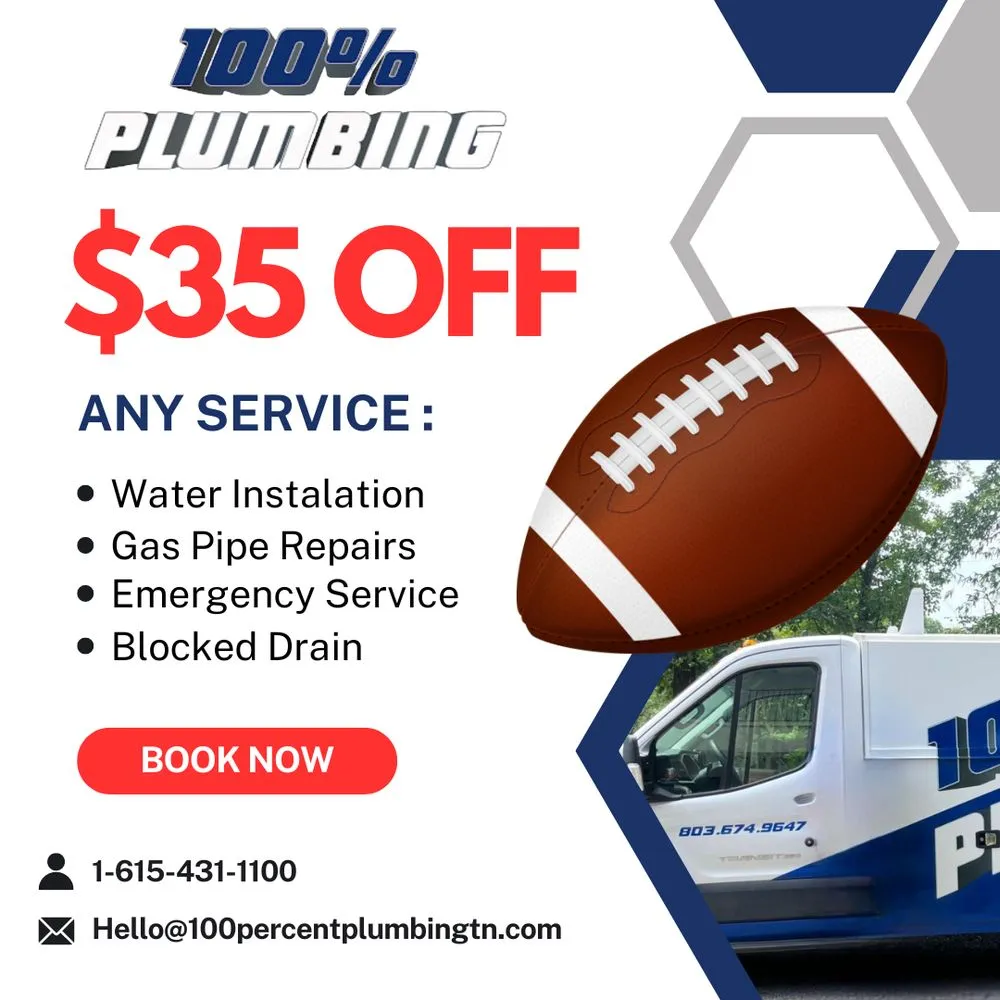 Quality plumbing repair for homes in Nashville, TN by 100 Percent Plumbing