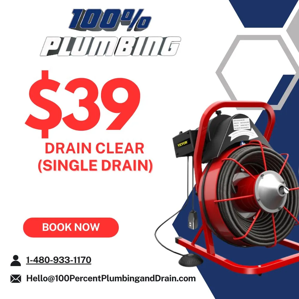 Slide of 100% Plumbing & Drain