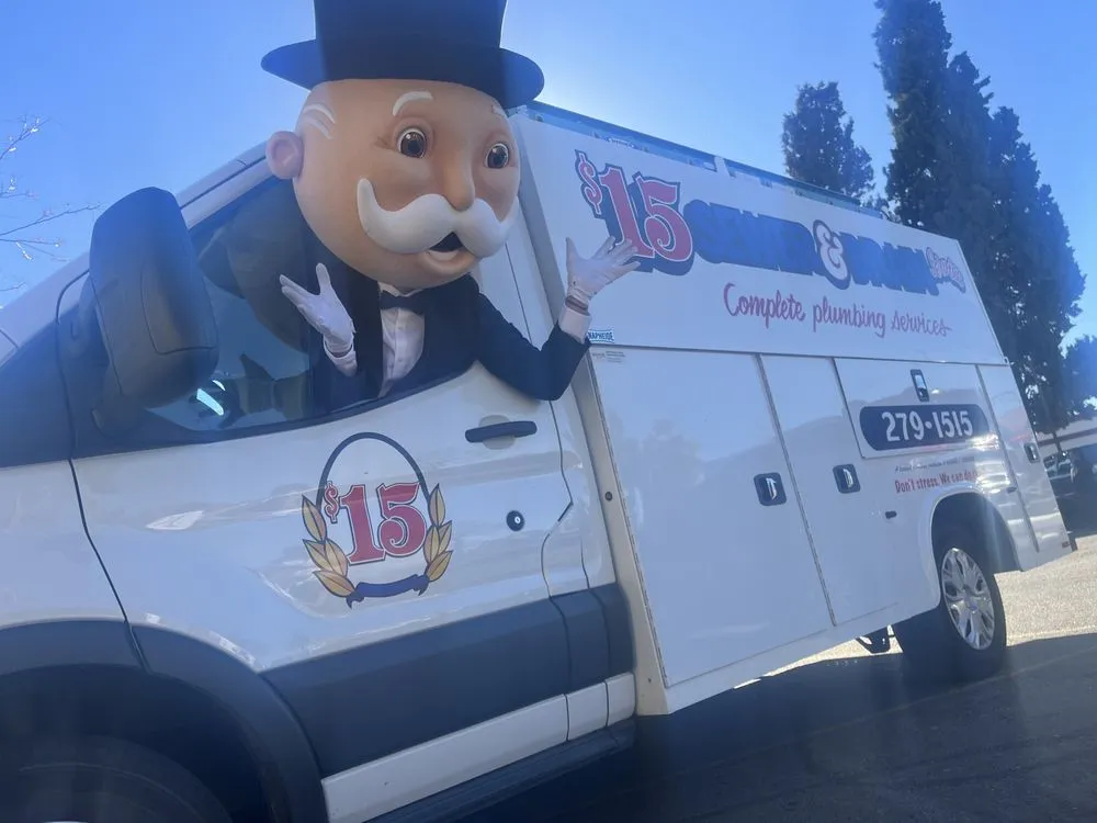 Slide of $15 Sewer & Drain Service