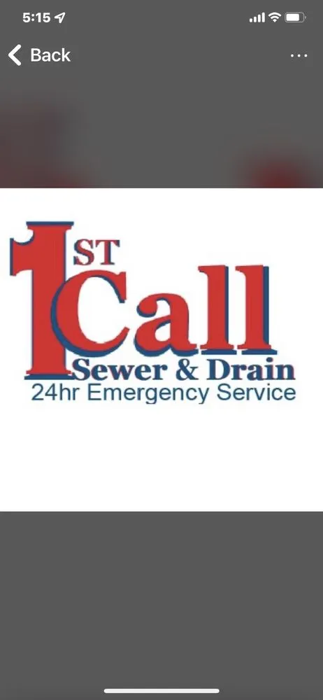 Slide of 1st Call Sewer and Drain Services