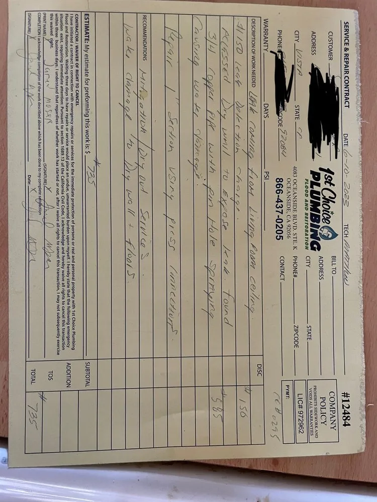 Slide of 1st Choice Plumbing Heating and Air