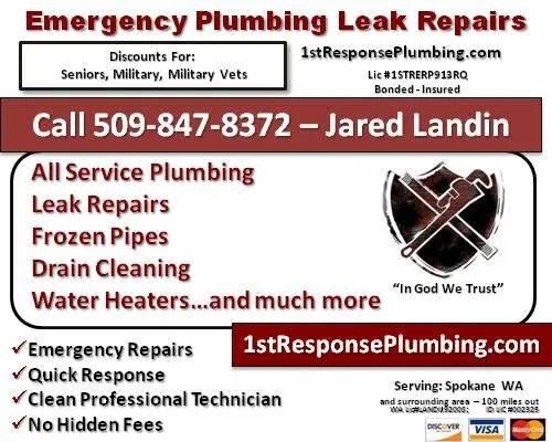 Slide of 1st Response Plumbing