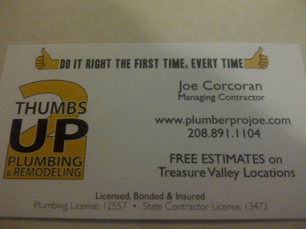 Slide of 2 Thumbs Up Plumbers & Remodelers