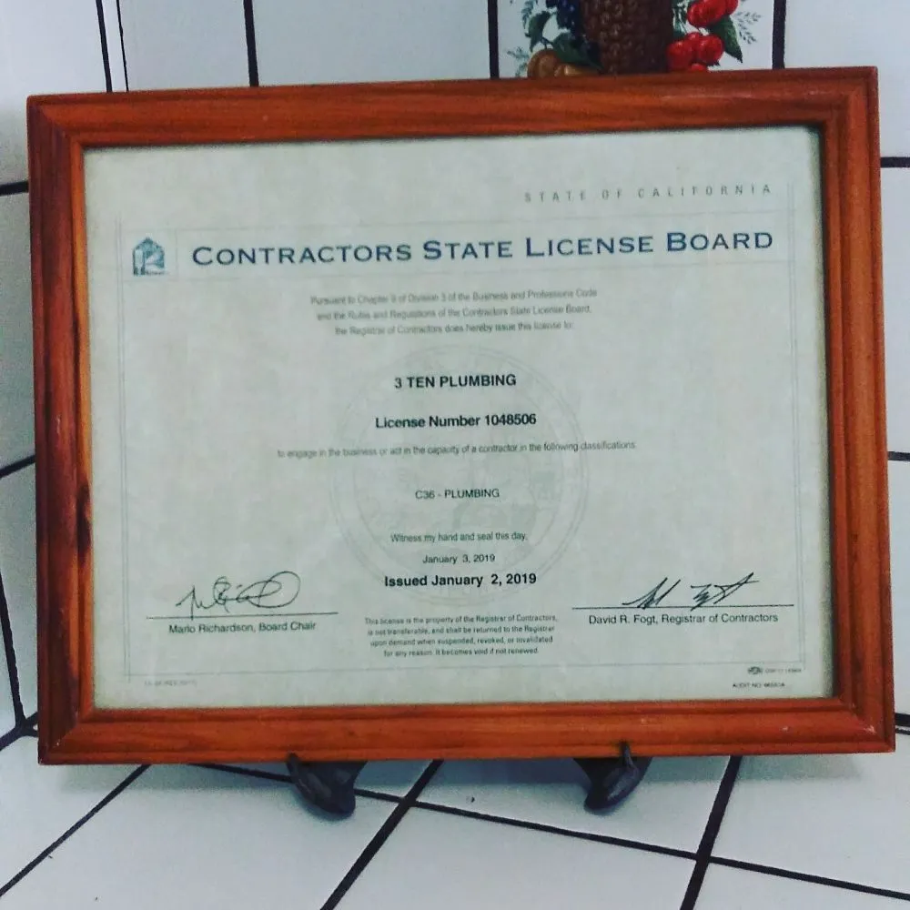 Slide of 3 TEN PLUMBING