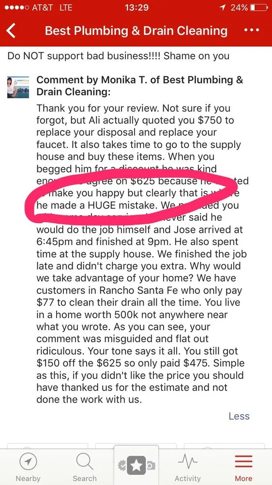 Slide of $35 Drain Cleaning