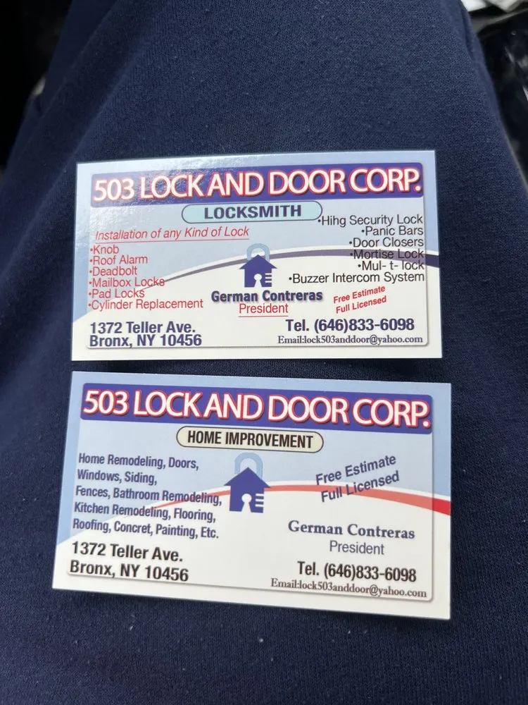 Slide of 503 lock and door