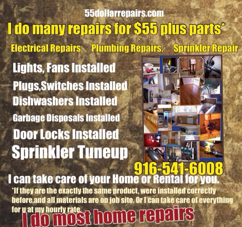Expert plumbing repair experts serving Sacramento, CA - 55 Dollar Repairs