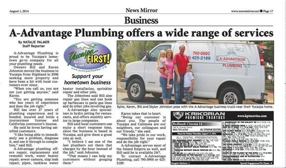 Slide of A-Advantage Plumbing