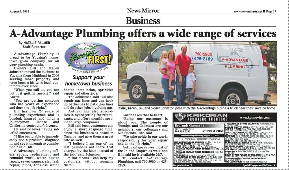 Slide of A-Advantage Plumbing