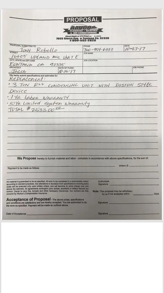 Quality plumbing repair in Fontana, CA by A Avco Plumbing Heating & Air Conditioning