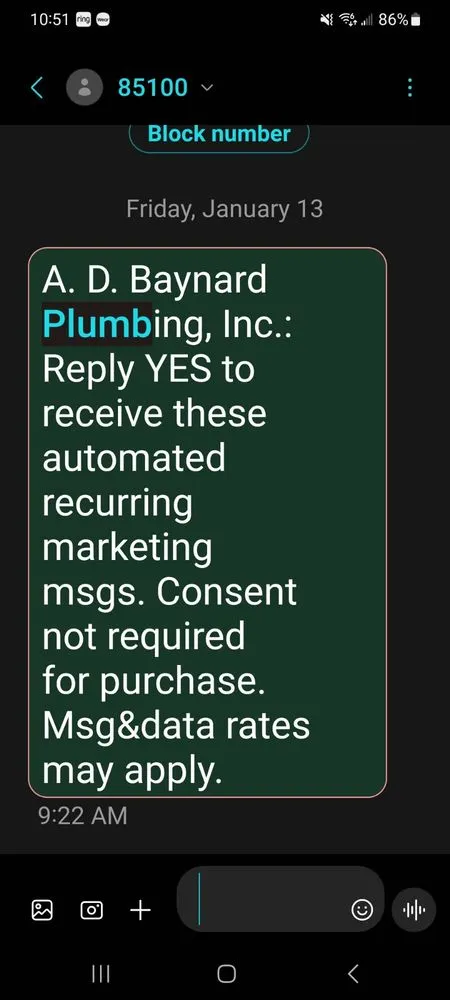 Slide of A D Baynard Plumbing