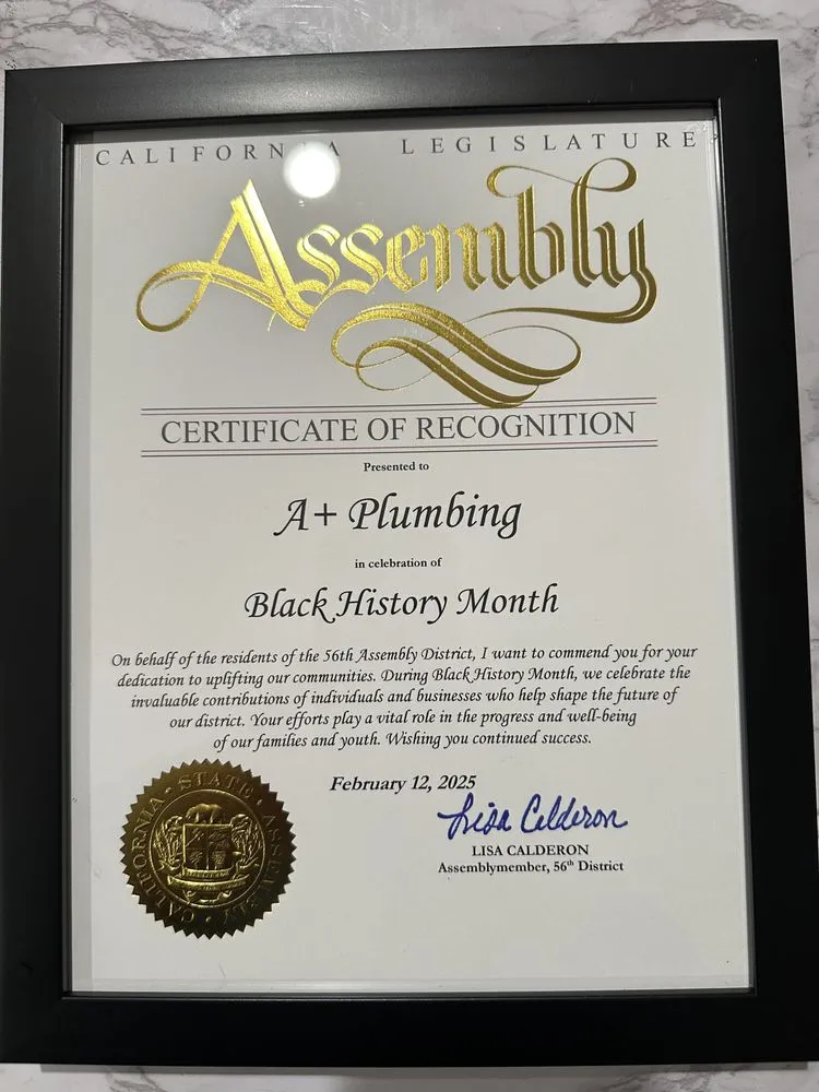 Slide of A+ Plumbing