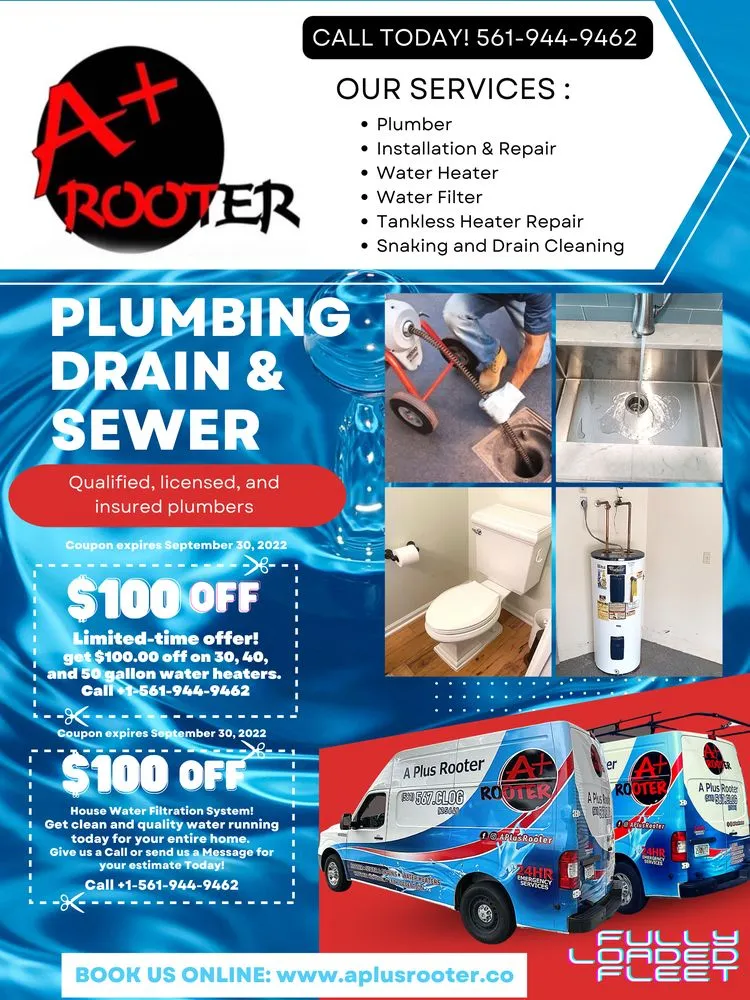 Slide of A Plus Rooter Sewer and Drain Services
