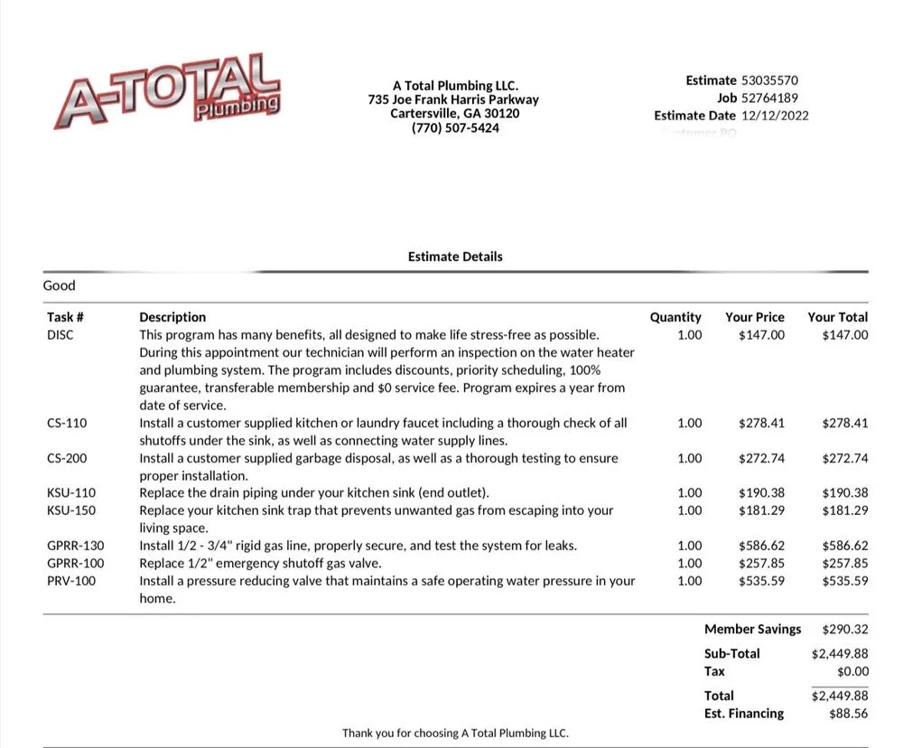 Slide of A-Total Plumbing
