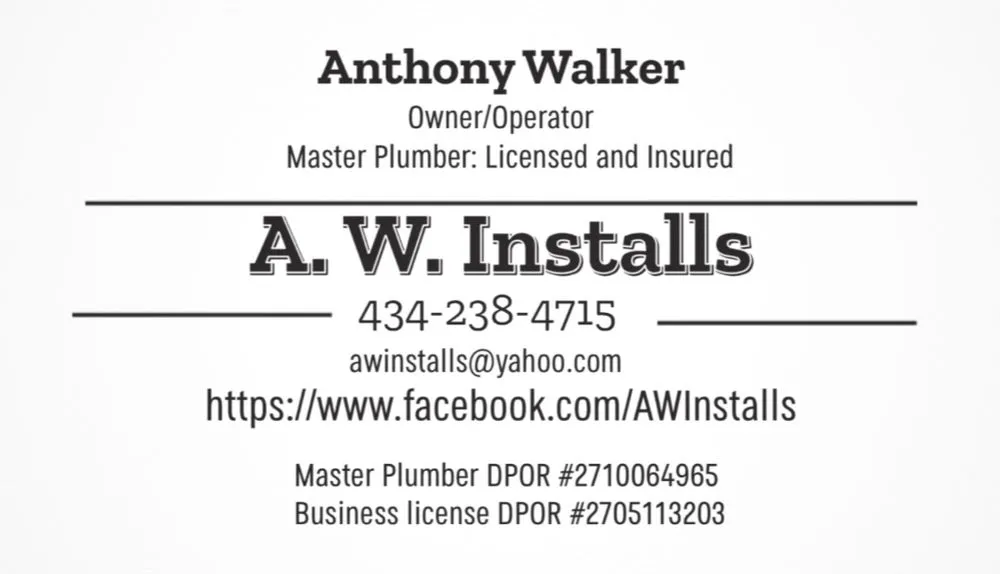 Slide of A. W Installs