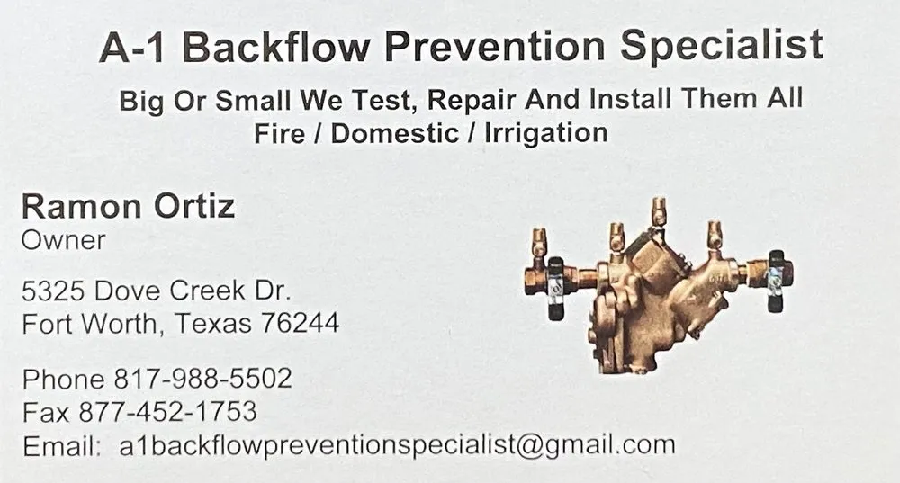 Slide of A1 Backflow Prevention Specialist
