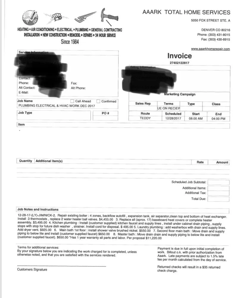 Slide of AAARK Heating, Air & Plumbing