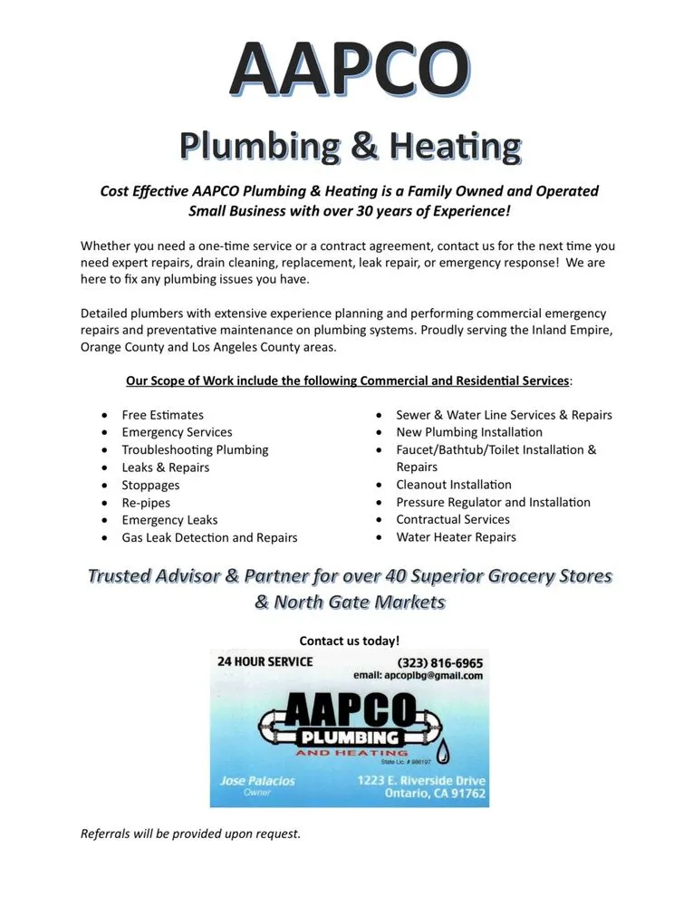 Slide of AAPCO Plumbing & heating