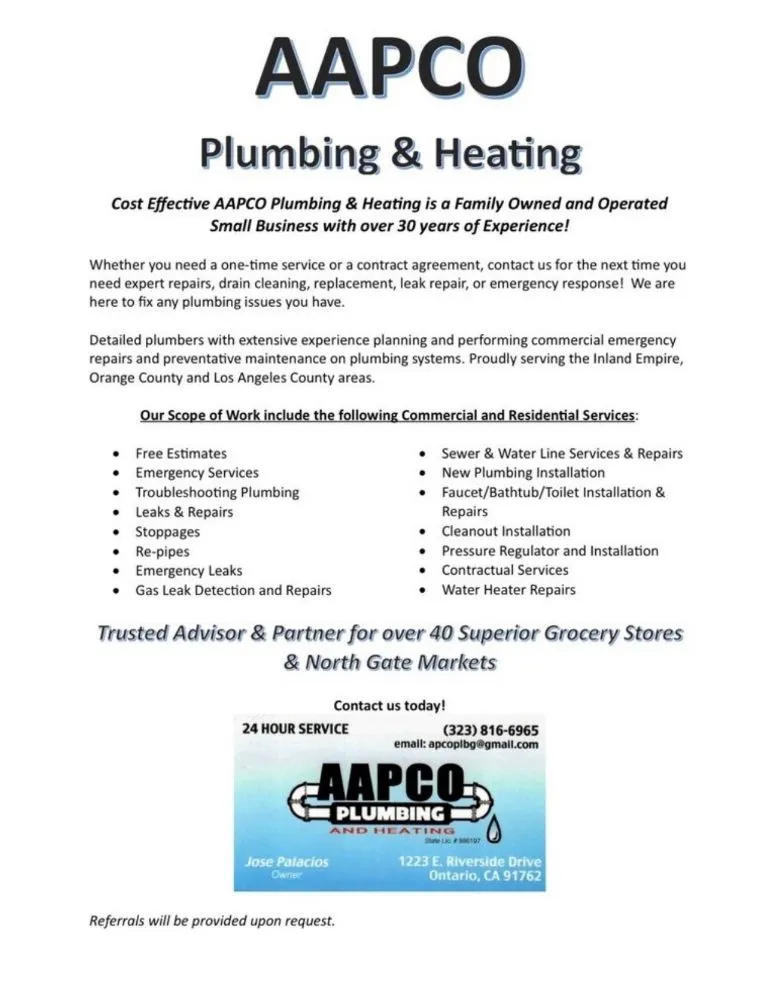 Slide of AAPCO Plumbing & heating