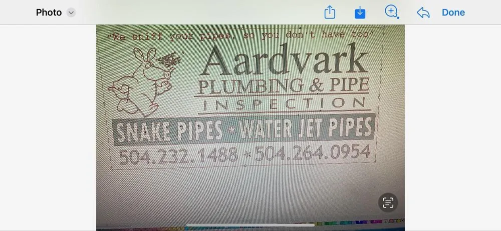 Slide of Aardvark plumbing