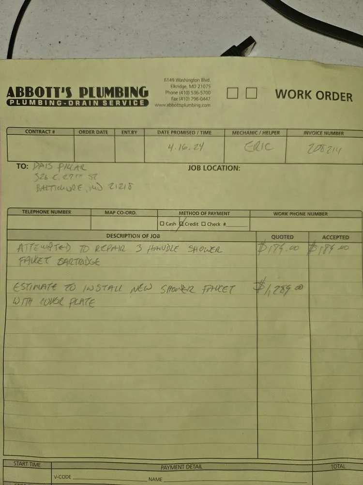 Slide of Abbott's Plumbing