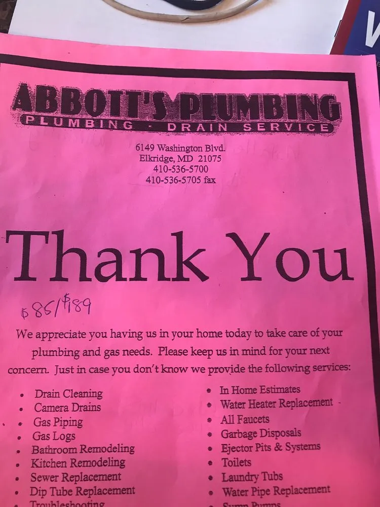 Slide of Abbott's Plumbing