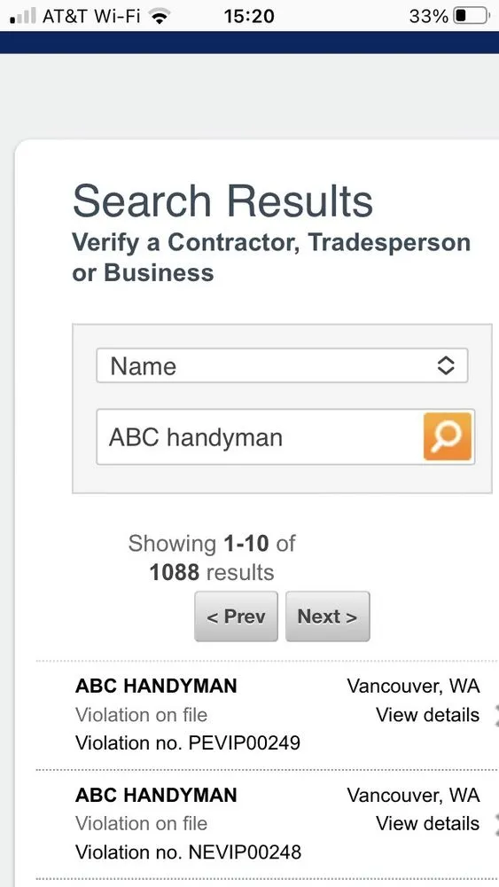 Slide of ABC Handyman