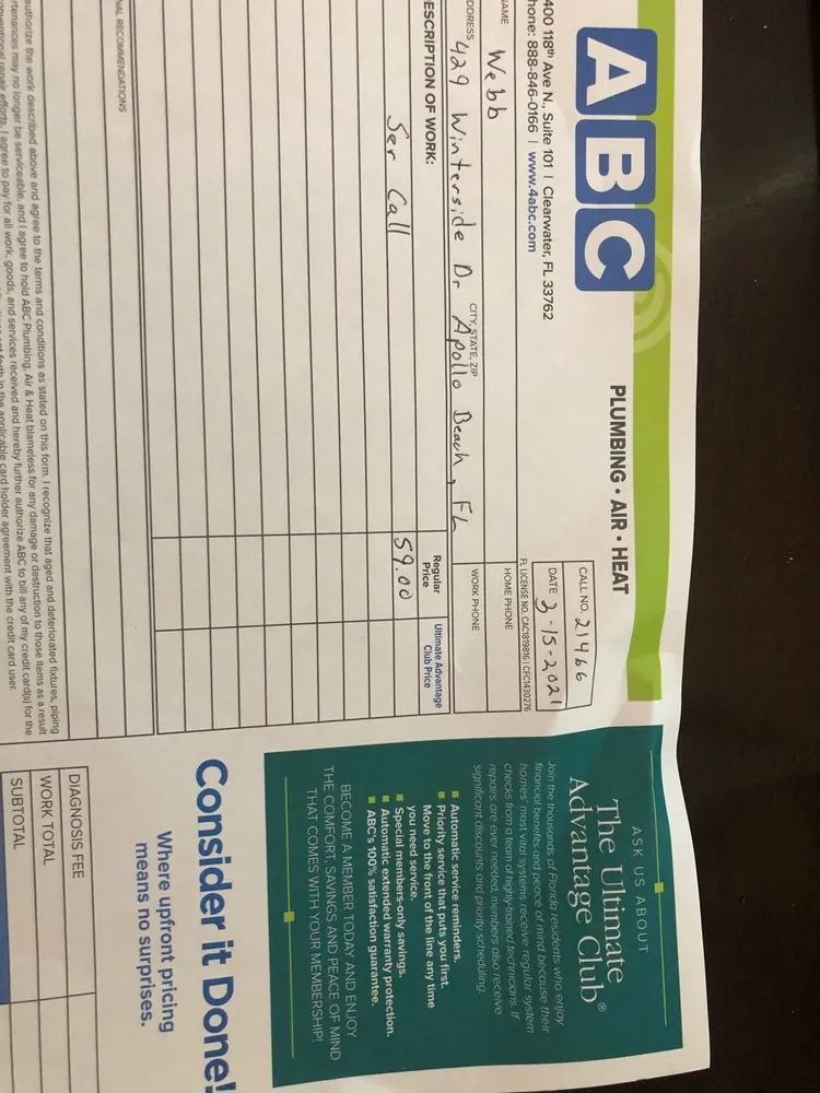 Slide of ABC Plumbing, Air & Heat