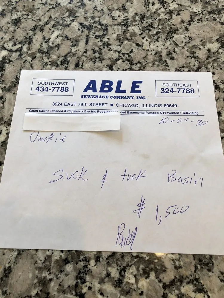 Slide of Able Sewerage Company