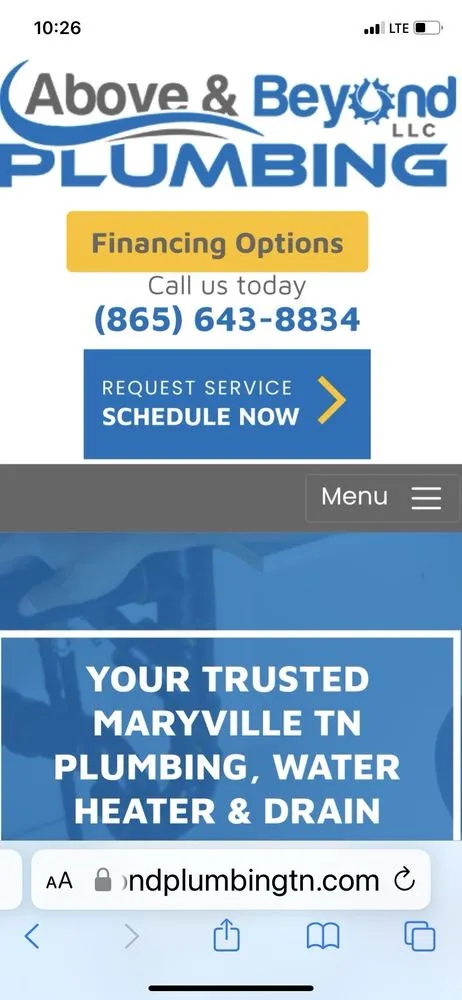 Slide of Above & Beyond Plumbing