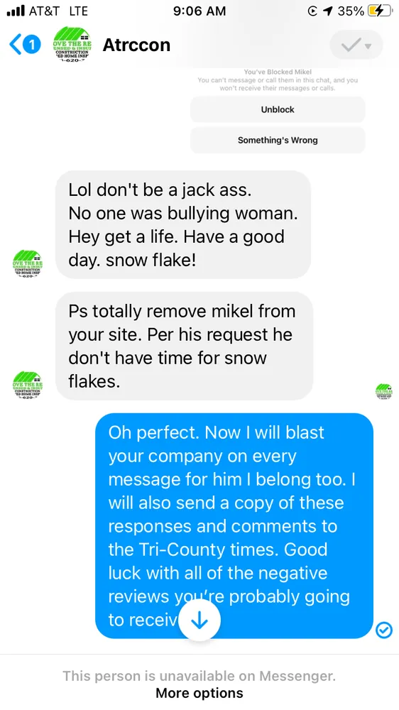 Slide of Above The Rest Construction