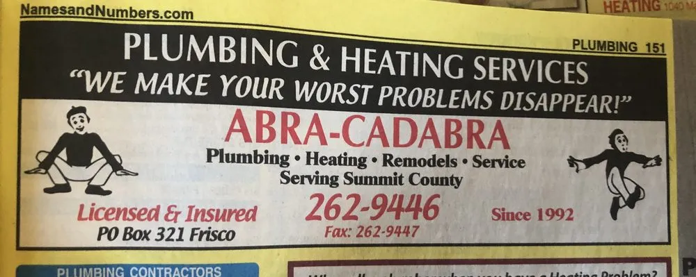 Slide of Abra-Cadabra Plumbing & Heating Services
