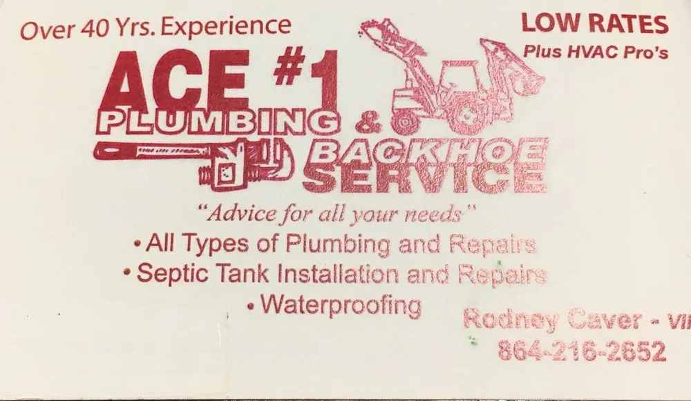 Slide of Ace #1 Plumbing & Backhoe Service