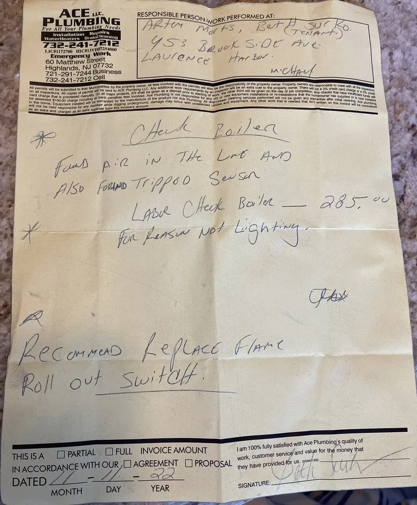 Slide of Ace Plumbing