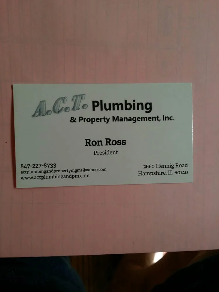 Slide of A.C.T. Plumbing & Property Management