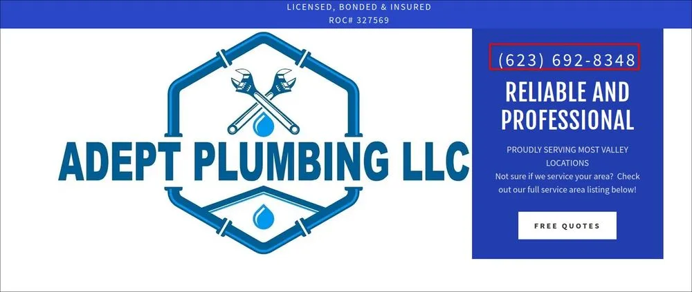 Slide of Adept Plumbing