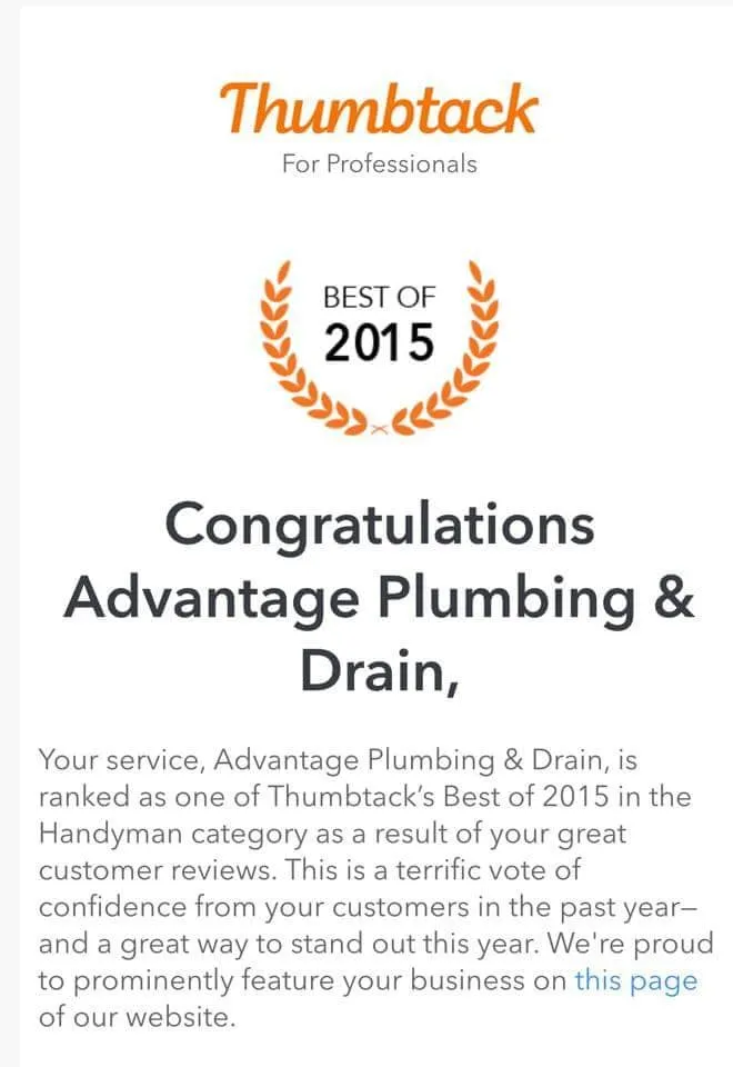 Slide of Advantage Plumbing & Drain