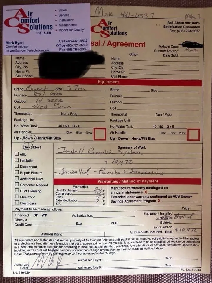 Slide of Air Comfort Solutions