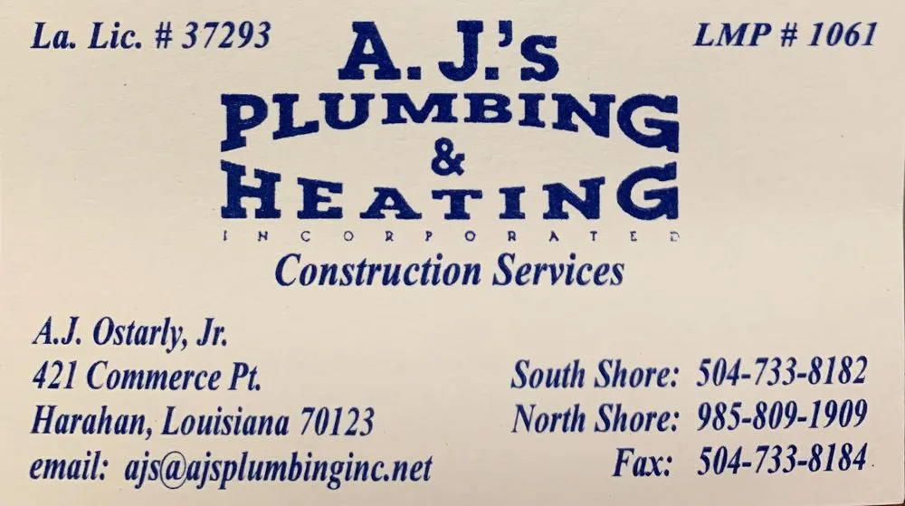 Slide of AJ's Plumbing & Heating