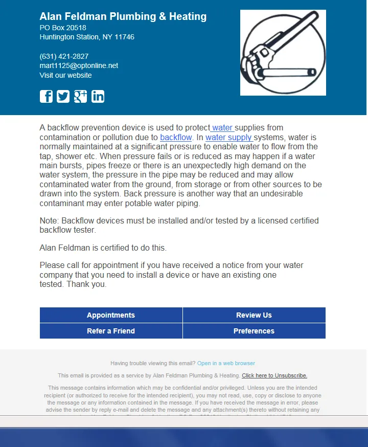 Slide of Alan Feldman Plumbing & Heating