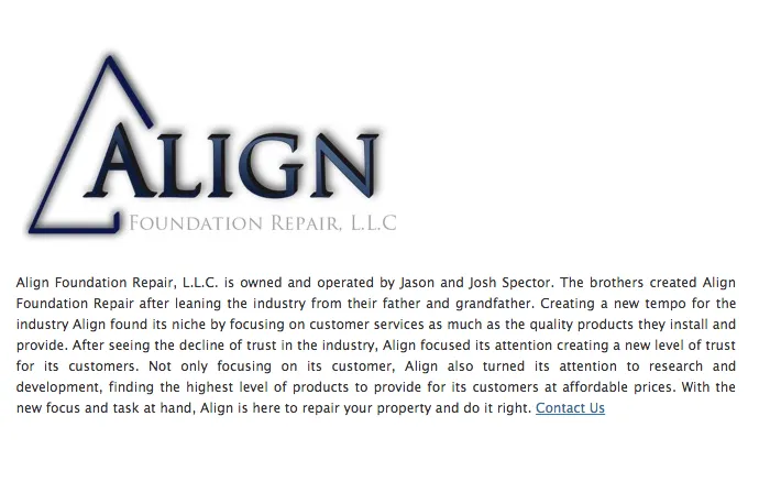 Slide of Align Foundation Repair