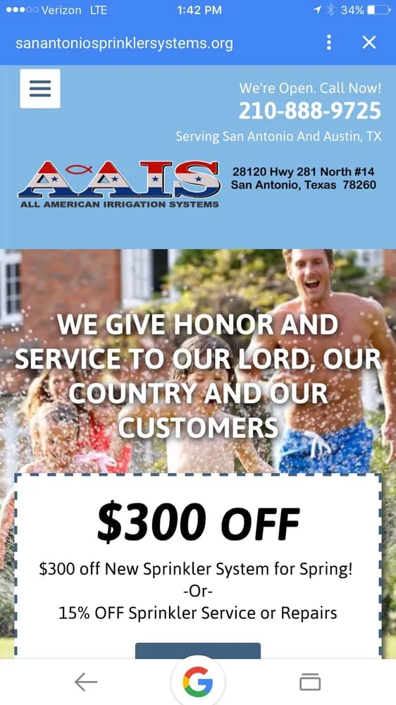 Slide of All American Irrigation Systems