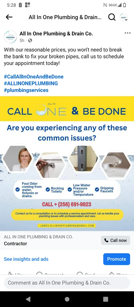 Slide of All In One Plumbing & Drain