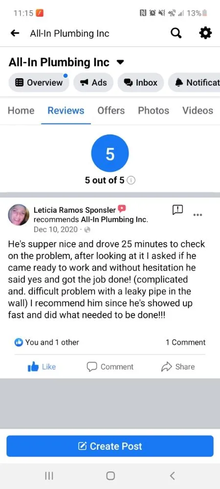 Slide of All In Plumbing