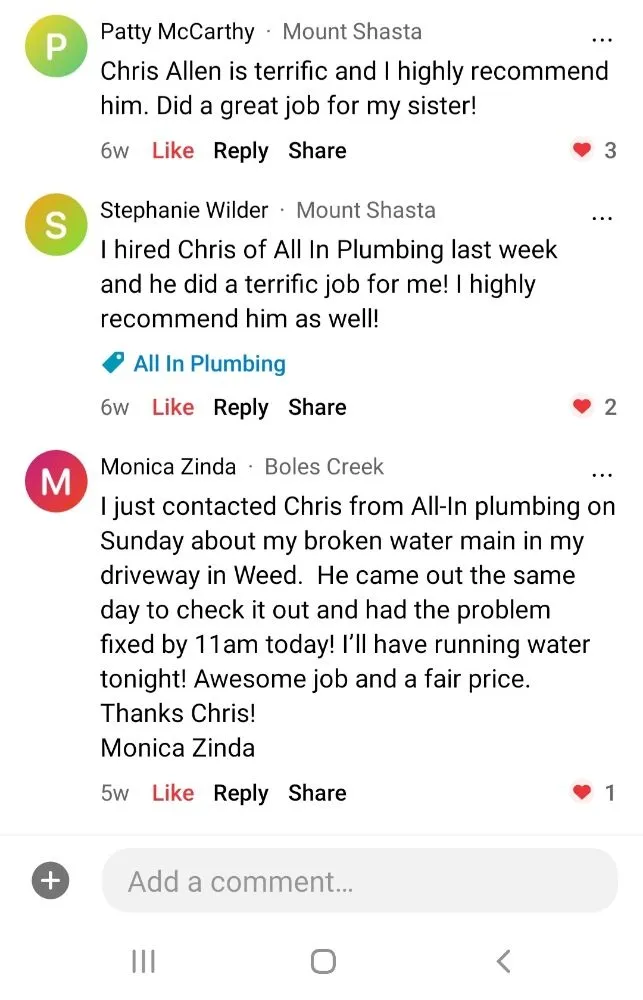 Slide of All In Plumbing