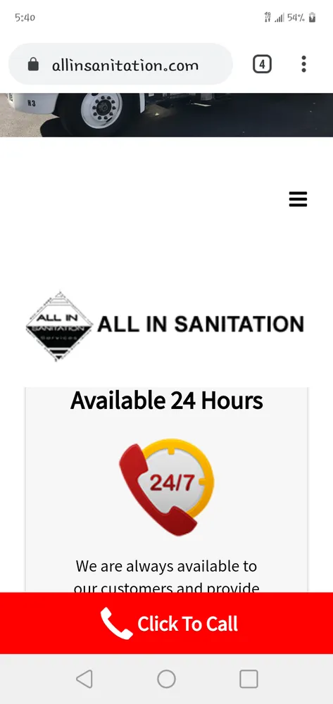 Slide of ALL in Sanitation Services & Septic Tank Pumping