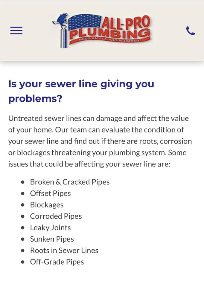 Slide of All Pro Plumbing