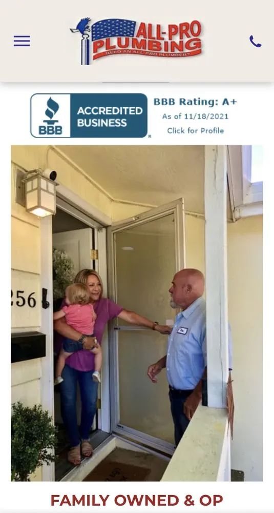 Slide of All Pro Plumbing